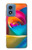 W1671 Rainbow Colorful Rose Hard Case and Leather Flip Case For Motorola Moto G Play 4G (2024)