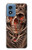 W1675 Skull Blood Tattoo Hard Case and Leather Flip Case For Motorola Moto G Play 4G (2024)