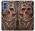 W1675 Skull Blood Tattoo Hard Case and Leather Flip Case For Motorola Moto G Play 4G (2024)