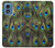 W1965 Peacock Feather Hard Case and Leather Flip Case For Motorola Moto G Play 4G (2024)