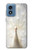 W1980 White Peacock Hard Case and Leather Flip Case For Motorola Moto G Play 4G (2024)