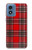 W2374 Tartan Red Pattern Hard Case and Leather Flip Case For Motorola Moto G Play 4G (2024)