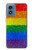 W2683 Rainbow LGBT Pride Flag Hard Case and Leather Flip Case For Motorola Moto G Play 4G (2024)
