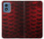 W2879 Red Arowana Fish Scale Hard Case and Leather Flip Case For Motorola Moto G Play 4G (2024)