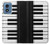 W3078 Black and White Piano Keyboard Hard Case and Leather Flip Case For Motorola Moto G Play 4G (2024)