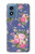 W3265 Vintage Flower Pattern Hard Case and Leather Flip Case For Motorola Moto G Play 4G (2024)