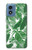 W3457 Paper Palm Monstera Hard Case and Leather Flip Case For Motorola Moto G Play 4G (2024)