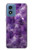 W3713 Purple Quartz Amethyst Graphic Printed Hard Case and Leather Flip Case For Motorola Moto G Play 4G (2024)