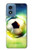 W3844 Glowing Football Soccer Ball Hard Case and Leather Flip Case For Motorola Moto G Play 4G (2024)