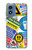 W3960 Safety Signs Sticker Collage Hard Case and Leather Flip Case For Motorola Moto G Play 4G (2024)