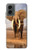 W0310 African Elephant Hard Case and Leather Flip Case For Motorola Moto G 5G (2024)