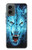 W0752 Blue Fire Grim Wolf Hard Case and Leather Flip Case For Motorola Moto G 5G (2024)