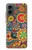 W3272 Colorful Pattern Hard Case and Leather Flip Case For Motorola Moto G 5G (2024)