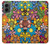 W3281 Colorful Hippie Flowers Pattern Hard Case and Leather Flip Case For Motorola Moto G 5G (2024)