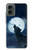 W3693 Grim White Wolf Full Moon Hard Case and Leather Flip Case For Motorola Moto G 5G (2024)