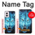 W0752 Blue Fire Grim Wolf Hard Case and Leather Flip Case For Motorola Moto G Power 5G (2024)