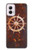 W2766 Ship Wheel Rusty Texture Hard Case and Leather Flip Case For Motorola Moto G Power 5G (2024)