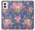 W3265 Vintage Flower Pattern Hard Case and Leather Flip Case For Motorola Moto G Power 5G (2024)