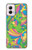 W3273 Flower Line Art Pattern Hard Case and Leather Flip Case For Motorola Moto G Power 5G (2024)