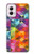 W3477 Abstract Diamond Pattern Hard Case and Leather Flip Case For Motorola Moto G Power 5G (2024)