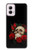 W3753 Dark Gothic Goth Skull Roses Hard Case and Leather Flip Case For Motorola Moto G Power 5G (2024)