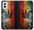 W3890 Reggae Rasta Flag Smoke Hard Case and Leather Flip Case For Motorola Moto G Power 5G (2024)