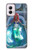 W3912 Cute Little Mermaid Aqua Spa Hard Case and Leather Flip Case For Motorola Moto G Power 5G (2024)