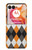 W3421 Black Orange White Argyle Plaid Hard Case and Leather Flip Case For Motorola Razr 50 Ultra