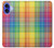 W3942 LGBTQ Rainbow Plaid Tartan Hard Case and Leather Flip Case For iPhone 16