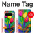 W3926 Colorful Tulip Oil Painting Hard Case and Leather Flip Case For Google Pixel 9 Pro