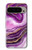 W3896 Purple Marble Gold Streaks Hard Case and Leather Flip Case For Google Pixel 9 Pro XL