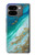 W3920 Abstract Ocean Blue Color Mixed Emerald Hard Case and Leather Flip Case For Google Pixel 9 Pro Fold