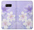 W2361 Purple White Flowers Hard Case and Leather Flip Case For Samsung Galaxy S8 Plus