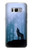 W0935 Wolf Howling in Forest Hard Case and Leather Flip Case For Samsung Galaxy S8