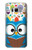 W2521 Cute Nerd Owl Cartoon Hard Case and Leather Flip Case For Samsung Galaxy S8