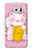 W3025 Pink Maneki Neko Lucky Cat Hard Case and Leather Flip Case For Samsung Galaxy S6 Edge