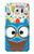 W2521 Cute Nerd Owl Cartoon Hard Case and Leather Flip Case For Samsung Galaxy S6