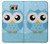 W3029 Cute Blue Owl Hard Case and Leather Flip Case For Samsung Galaxy S6