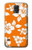 W2245 Hawaiian Hibiscus Orange Pattern Hard Case and Leather Flip Case For Samsung Galaxy S5