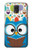 W2521 Cute Nerd Owl Cartoon Hard Case and Leather Flip Case For Samsung Galaxy S5