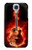 W0415 Fire Guitar Burn Hard Case and Leather Flip Case For Samsung Galaxy S4