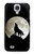 W1981 Wolf Howling at The Moon Hard Case and Leather Flip Case For Samsung Galaxy S4