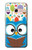 W2521 Cute Nerd Owl Cartoon Hard Case and Leather Flip Case For Samsung Galaxy A3 (2017)