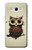 W0360 Coffee Owl Hard Case and Leather Flip Case For Samsung Galaxy J7 (2016)