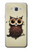 W0360 Coffee Owl Hard Case and Leather Flip Case For Samsung Galaxy J7