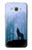 W0935 Wolf Howling in Forest Hard Case and Leather Flip Case For Samsung Galaxy J7