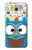 W2521 Cute Nerd Owl Cartoon Hard Case and Leather Flip Case For Samsung Galaxy J7