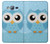 W3029 Cute Blue Owl Hard Case and Leather Flip Case For Samsung Galaxy J3 (2016)