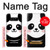 W2662 Cute Panda Cartoon Hard Case and Leather Flip Case For Note 8 Samsung Galaxy Note8