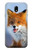 W0417 Fox Hard Case and Leather Flip Case For Samsung Galaxy J7 (2017) EU Version